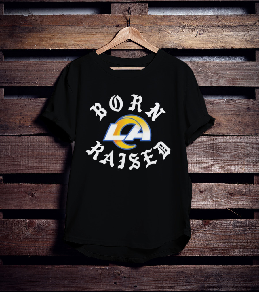 Los Angeles Rams LA Born X Raised Logo T-Shirt