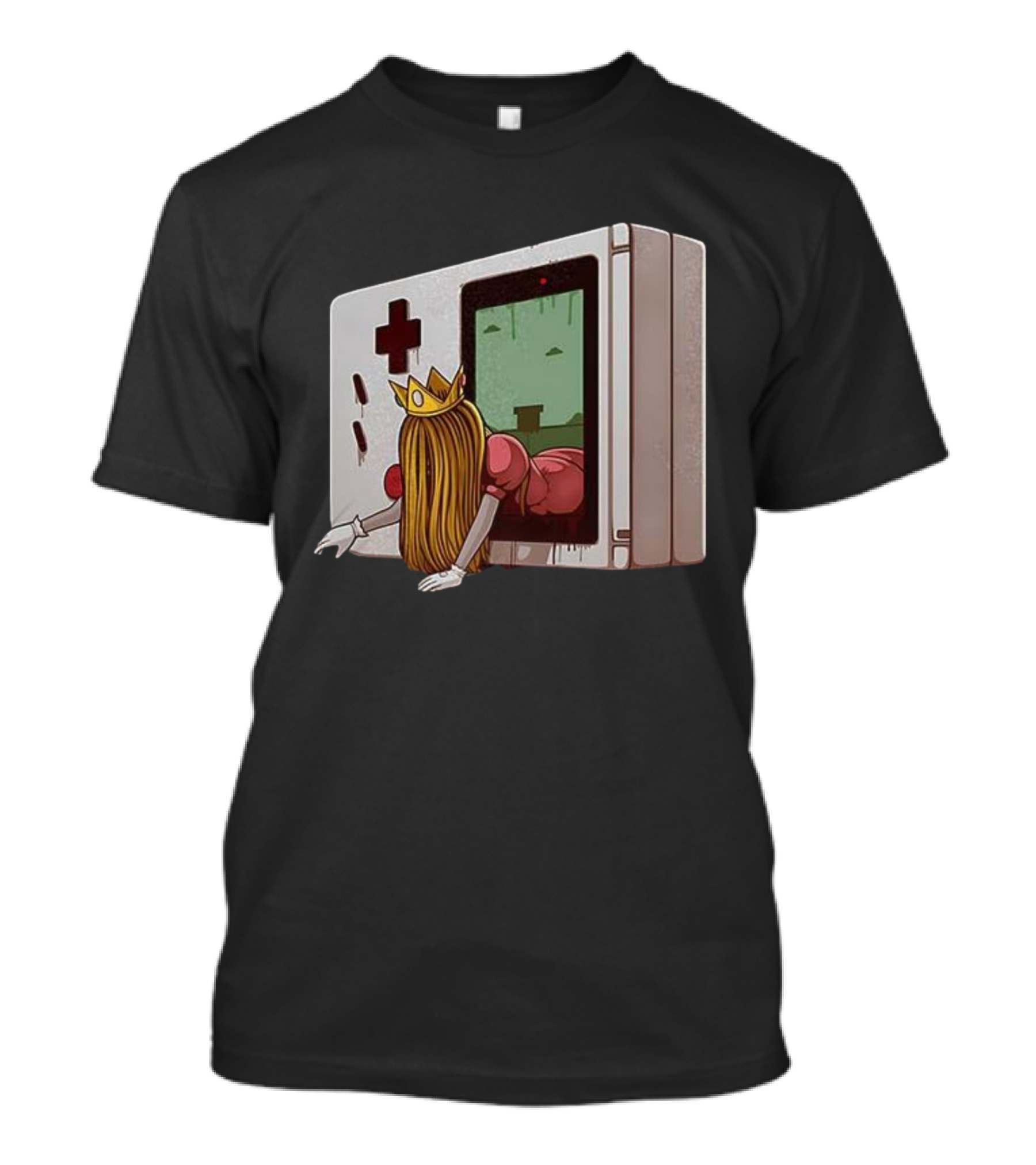 Princess Peach Exiting Classic Handheld Console Adventure T-Shirt