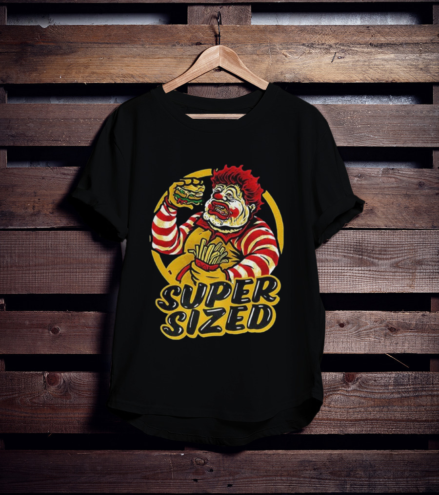 Super Sized Clown Eating Burger And Fries T-Shirt