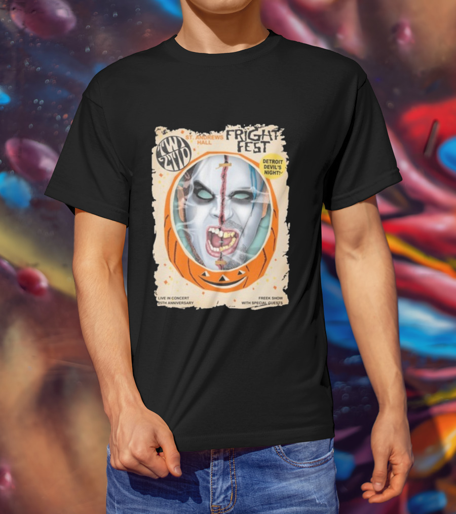 Twiztid Fright Fest St. Andrews Hall Detroit Devil’s Night Live In Concert 25th Anniversary 2025 Freek Show With Special Guests T-Shirt