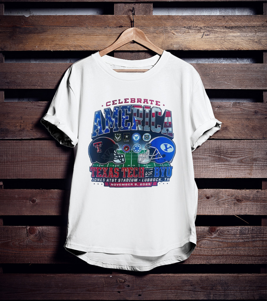 Celebrate America Texas Tech Vs BYU Jones AT&T Stadium Lubbock November 8 2025 T-Shirt