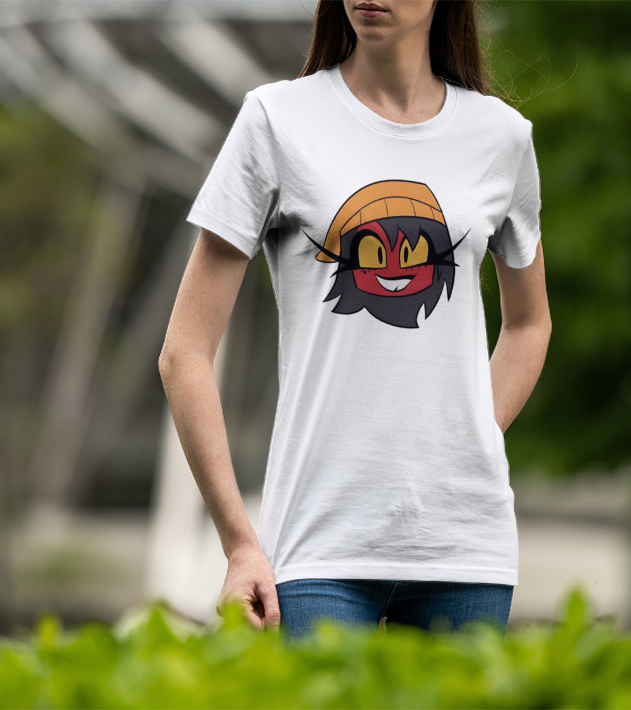 Unhappy Campers Millierd Red-Faced Character With Orange Hat And Yellow Eyes T-Shirt