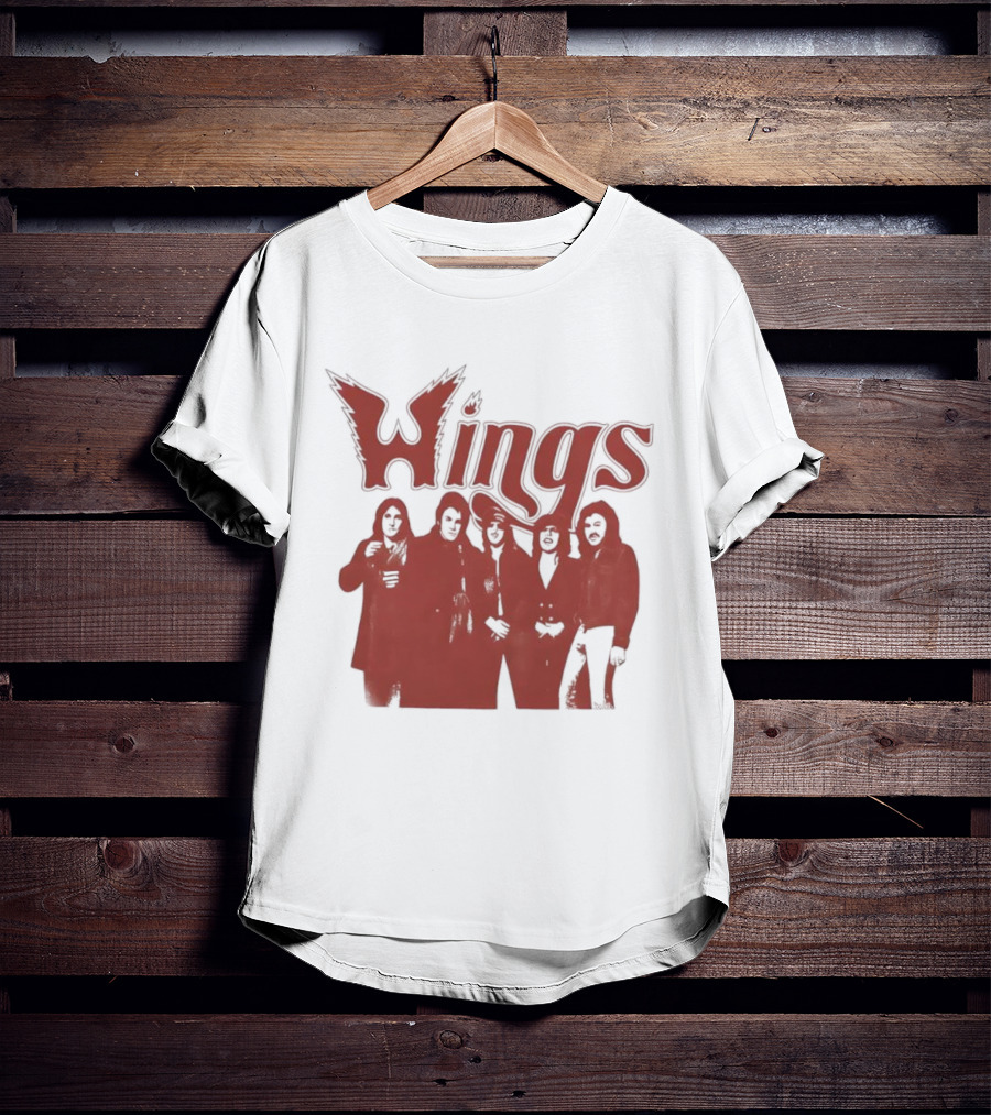 Wings Band Silhouette With Winged Font T-Shirt