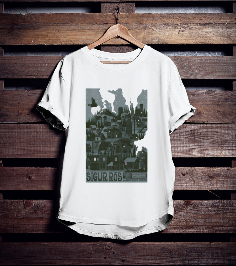 Sigur Rós November 7 2025 Mission Ballroom Denver Colorado With Wordless Music Orchestra T-Shirt