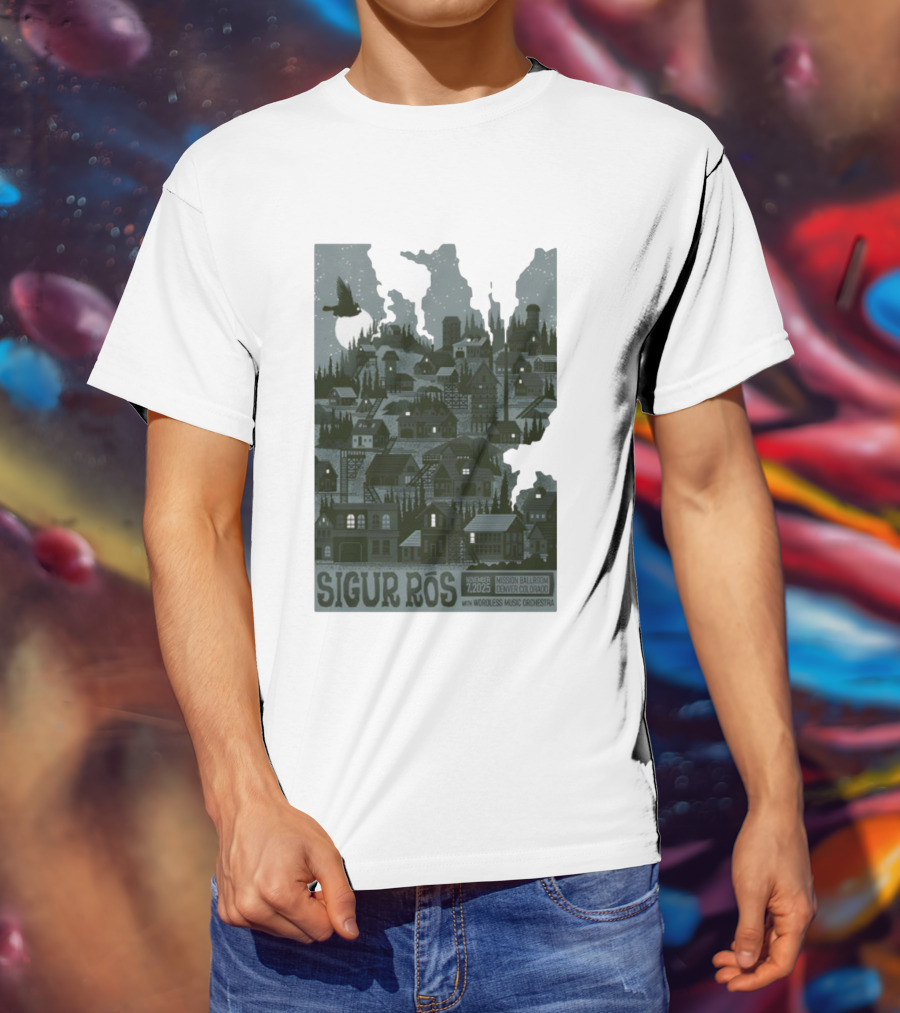 Sigur Rós November 7 2025 Mission Ballroom Denver Colorado With Wordless Music Orchestra T-Shirt