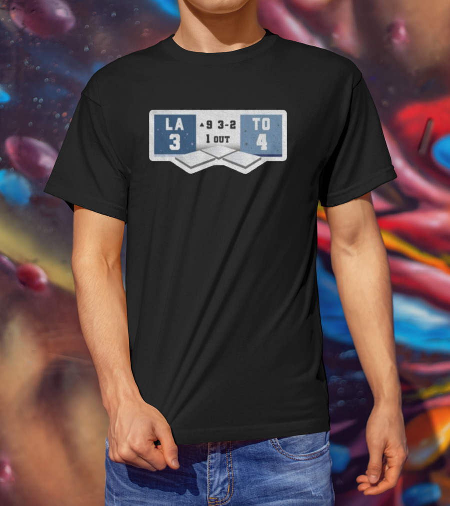 2025 MLB Los Angeles 3 Vs Toronto 4 WS Scoreboard 9th Inning T-Shirt
