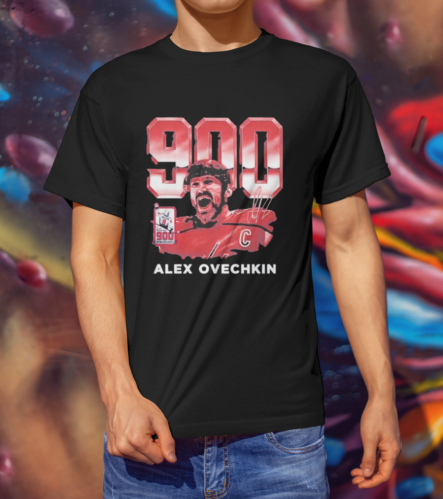 Alex Ovechkin 900 Career Goals Washington Capitals Signature T-Shirt