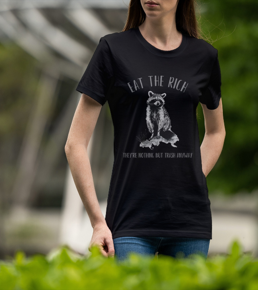 Raccoon Eat The Rich Anti Corporate Leftist Anarchist T-Shirt