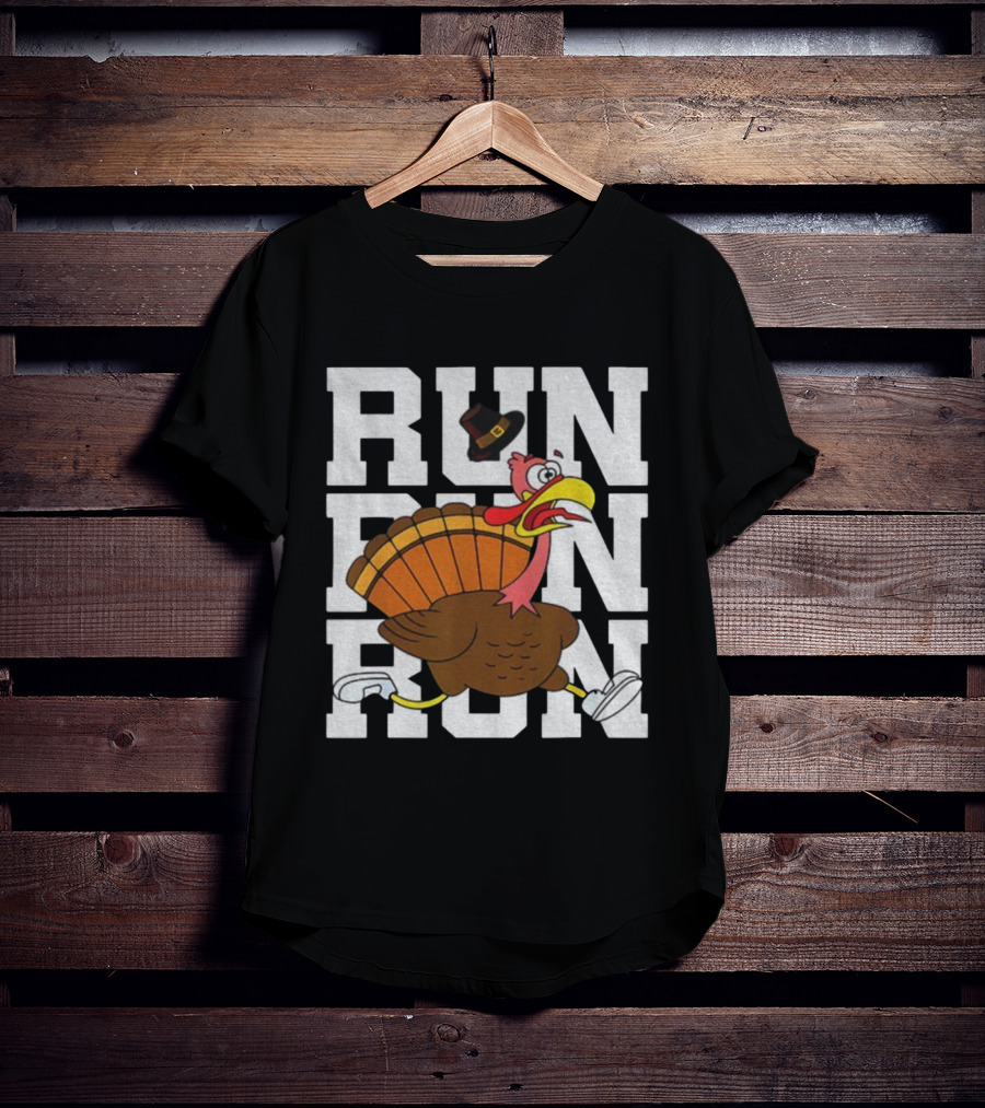 RUN RUN RUN Turkey Trot Thanksgiving 5K Race T-Shirt