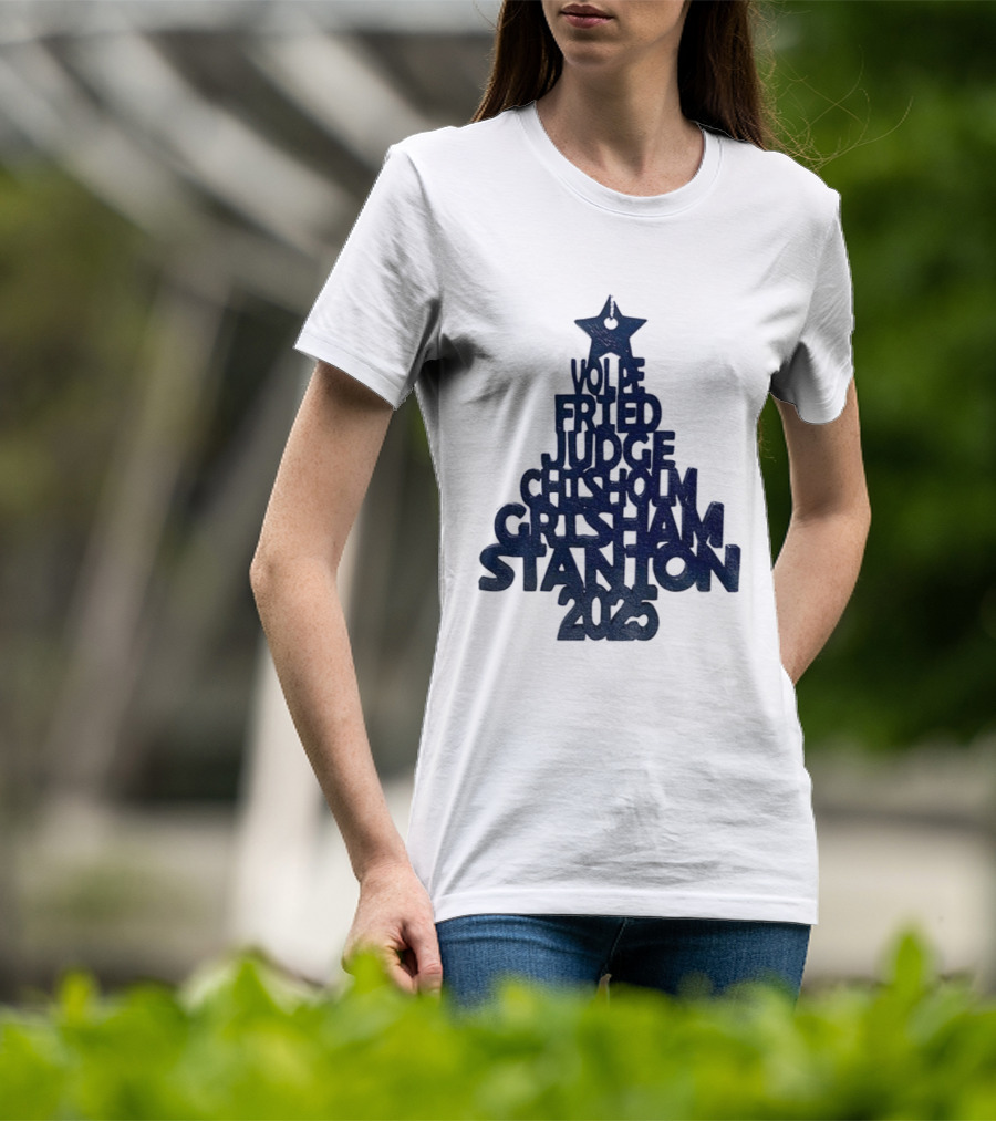 New York Yankees Vole Prized Judge Chisholm Grisham Stanton Christmas Tree 2025 T-Shirt