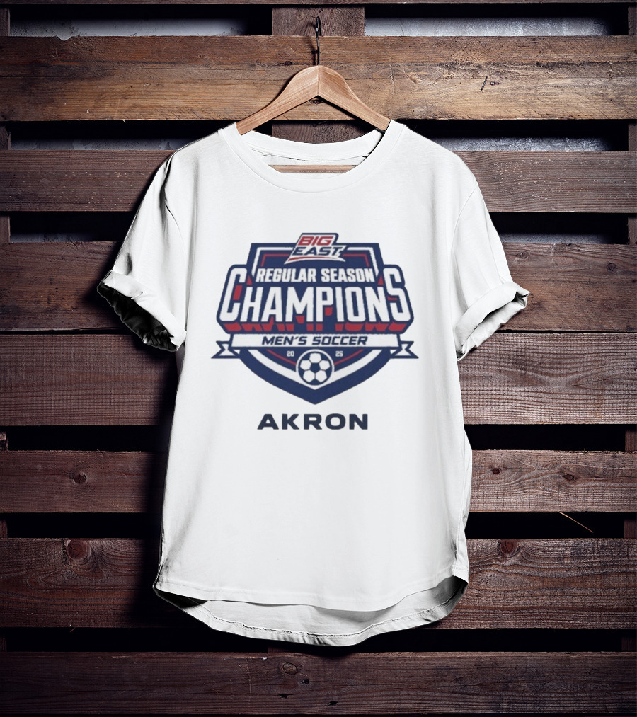 Big East 2025 Akron Men's Soccer Regular Season Champions T-Shirt