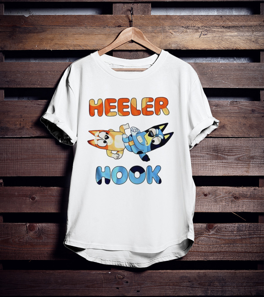 Bluey Heeler Hook Wrestling Playful Cartoons T-Shirt