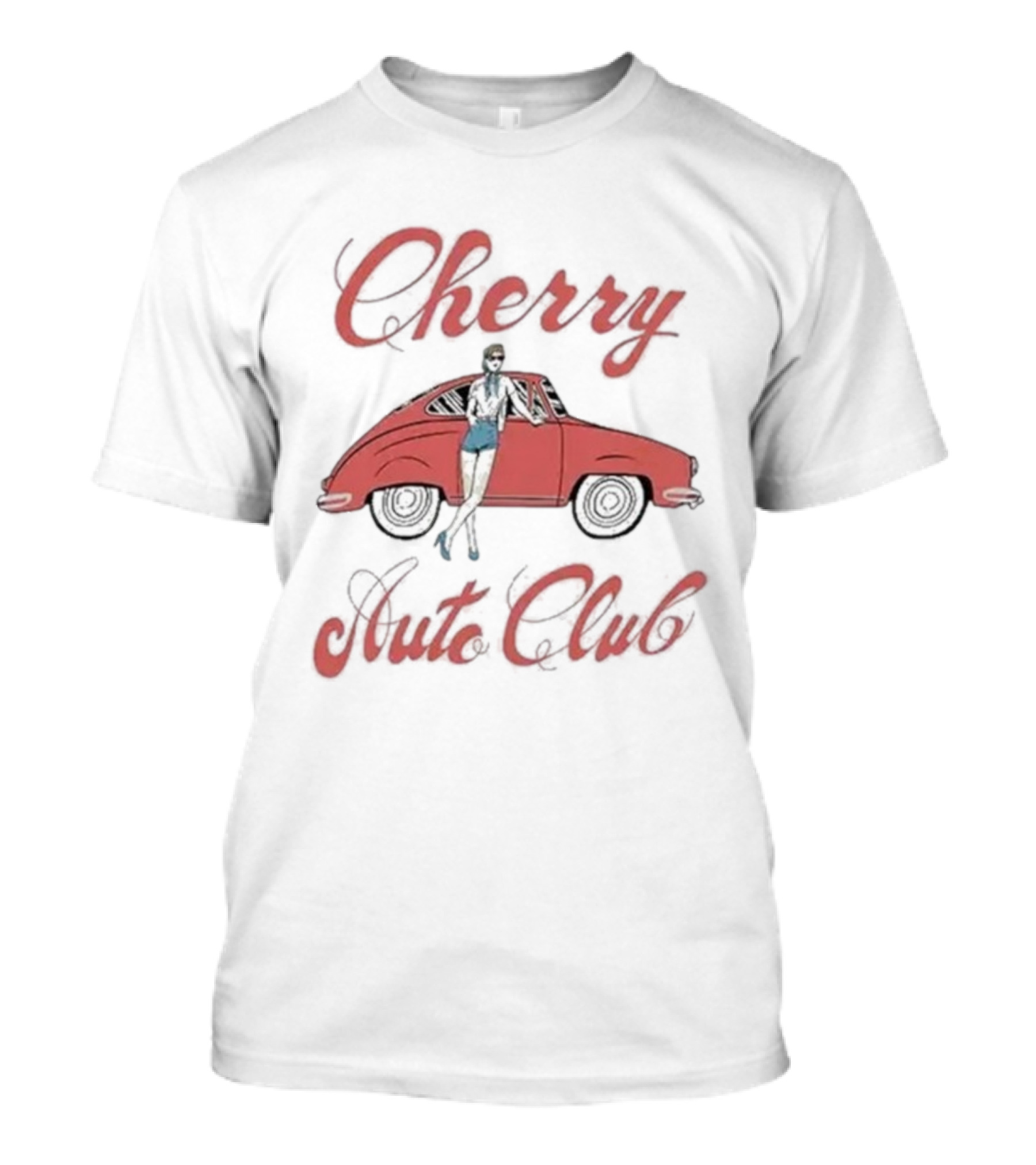 Cherry Auto Club Vintage Style Morgan Classic Car Retro Pin-Up T-Shirt