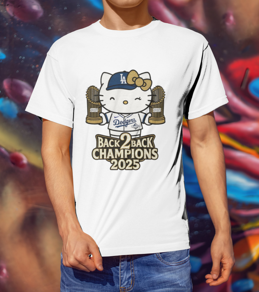 Hello Kitty Dodgers Back 2 Back Champions 2024 2025 T-Shirt