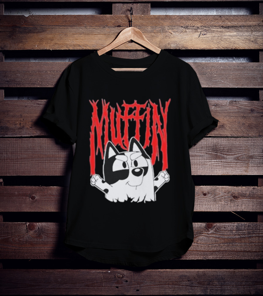 Bluey Muffin Metal Band Style T-Shirt