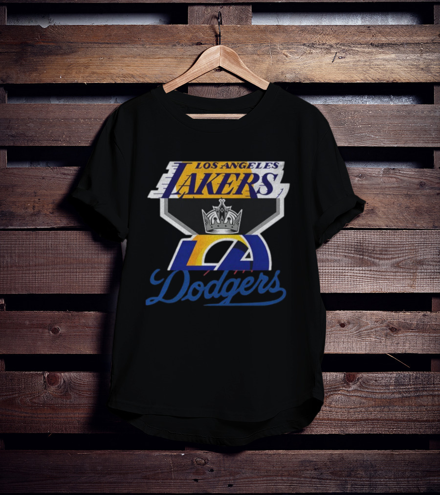 Los Angeles Dodgers Kings Lakers Sports Fan Logo Mashup T-Shirt
