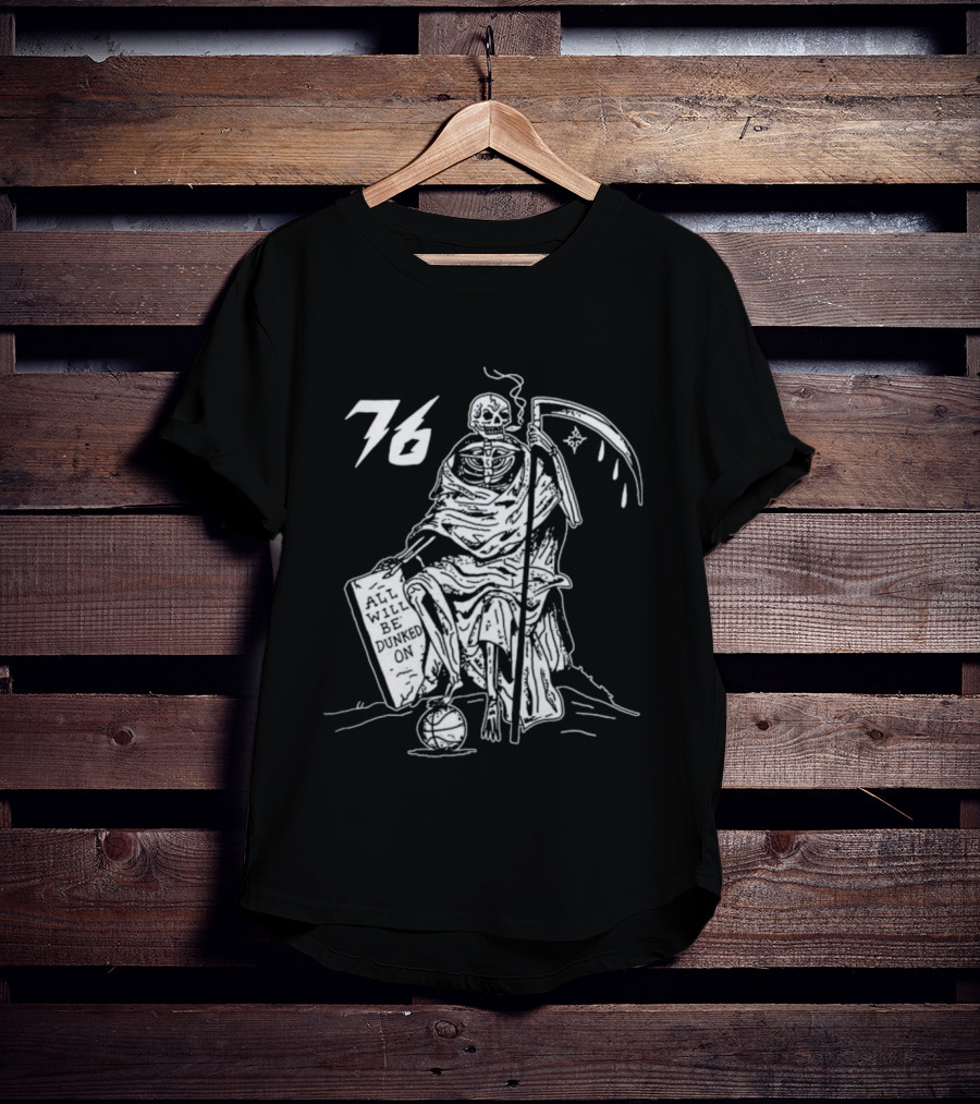 Philadelphia 76ers Grim Reaper 76 Basketball Theme T-Shirt