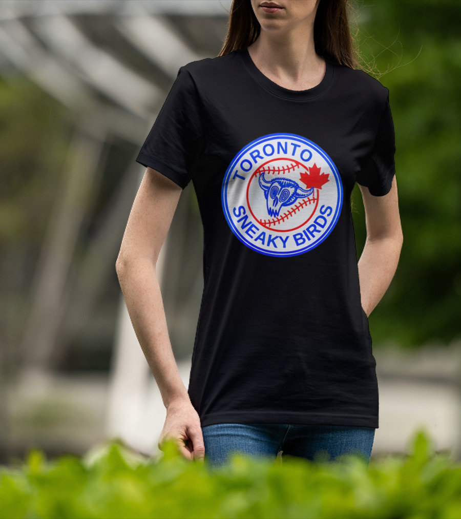 Toronto Sneaky Birds MLB Baseball 2025 Parody Maple Leaf Emblem T-Shirt