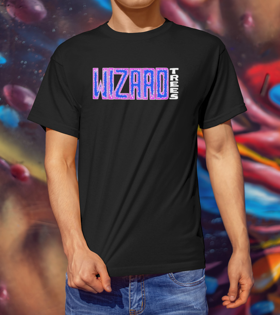 WIZARD TREES Static Electric Vibrant Pattern T-Shirt