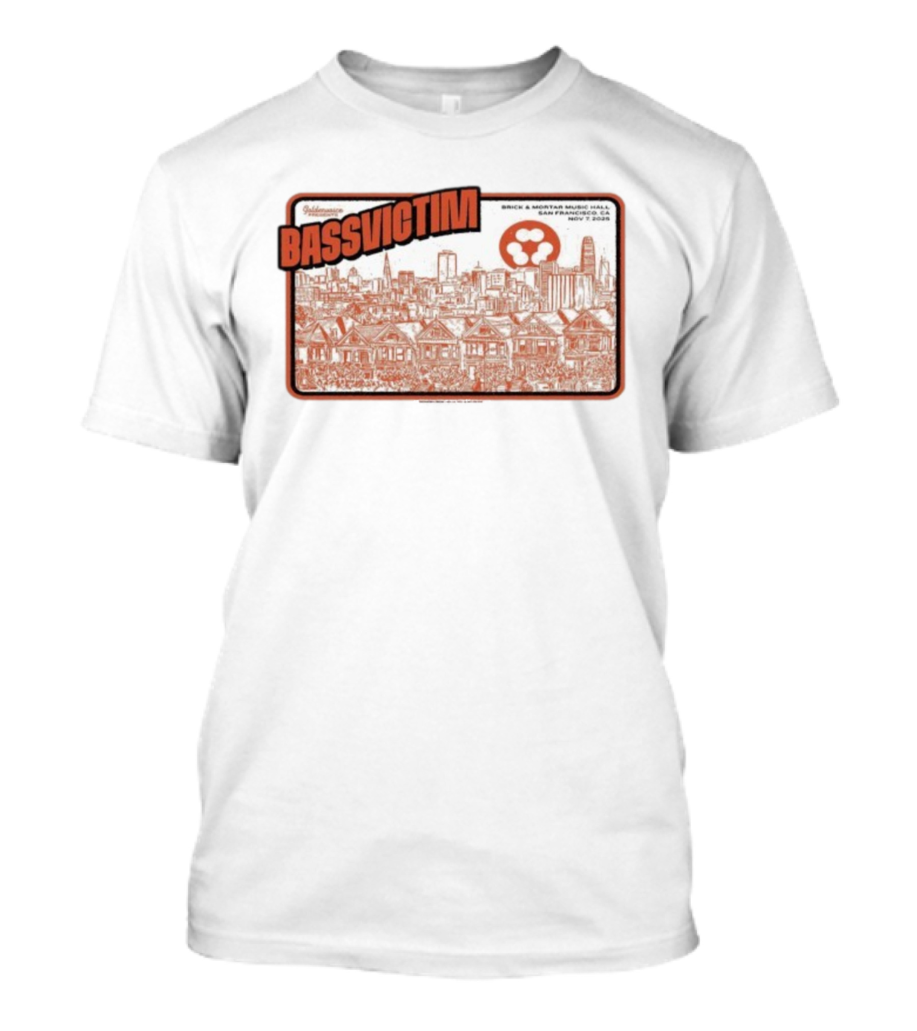 Bassvictim Brick & Mortar Music Hall San Francisco CA Nov 7 2025 Skyline Illustration T-Shirt