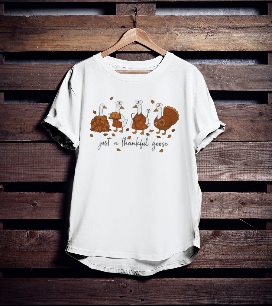 Thanksgiving Nurse Geese Cute Autumn Nurse Goose T-Shirt