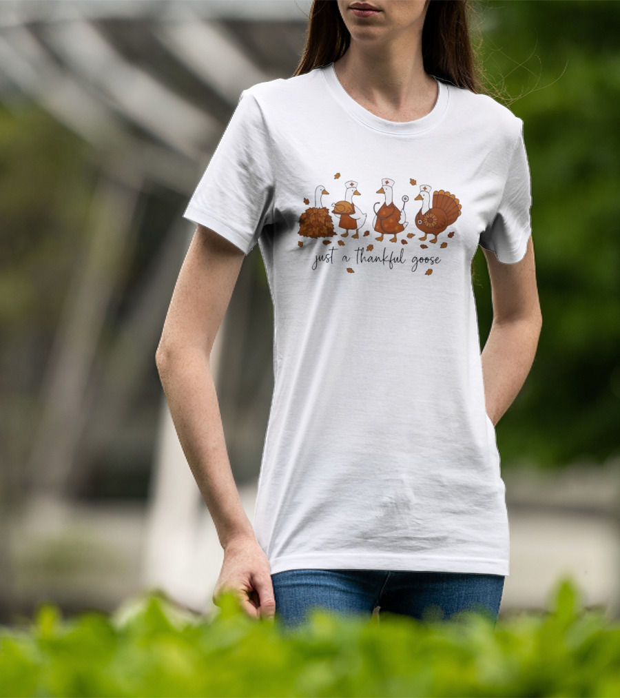 Thanksgiving Nurse Geese Cute Autumn Nurse Goose T-Shirt