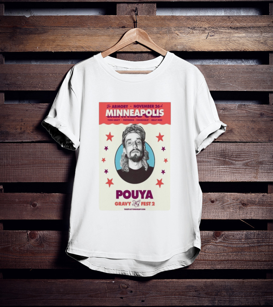 Pouya Gravy Fest 2 Minneapolis The Armory November 26 Featuring Yung Gravy 1900rugrat Melly Mike T-Shirt