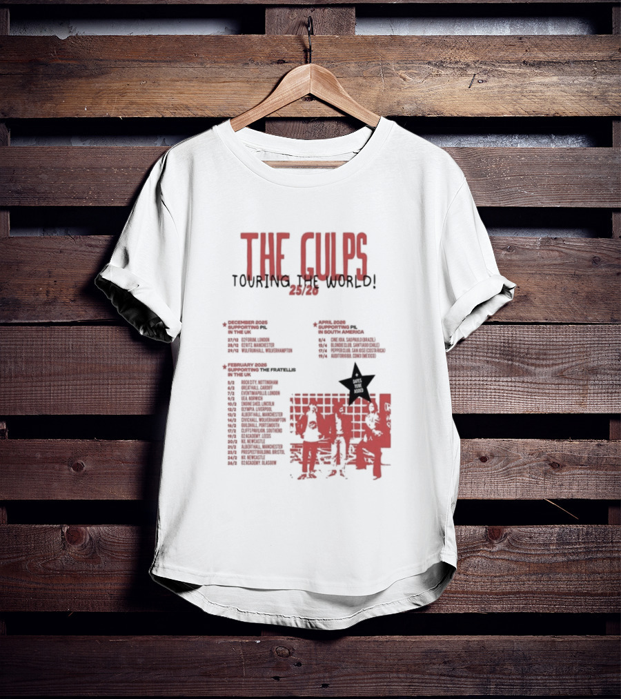 The Gulps Touring The World 2025-2026 Band World Tour Dates And Cities T-Shirt