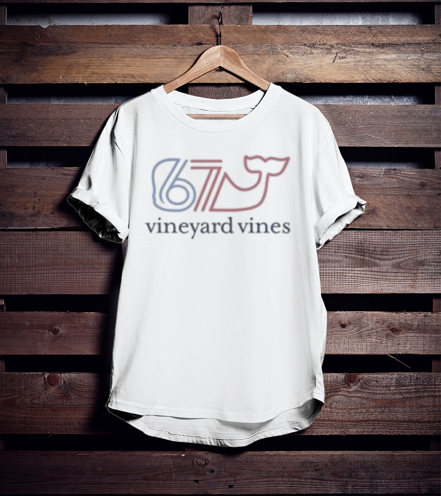Vineyard Vines 67 Whale Tail Icon Red And Blue T-Shirt