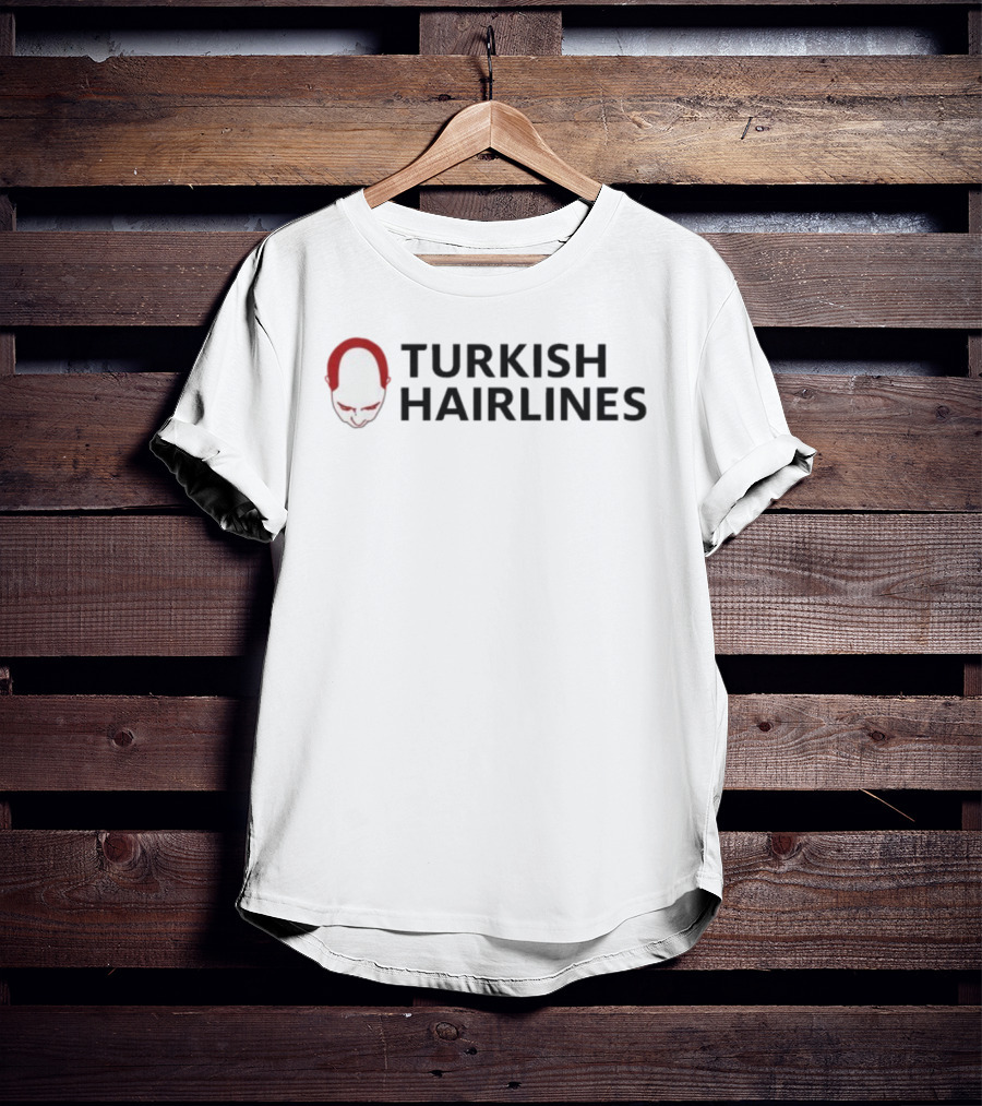 Turkish Hairlines Bald Head Graphic Balding Joke T-Shirt