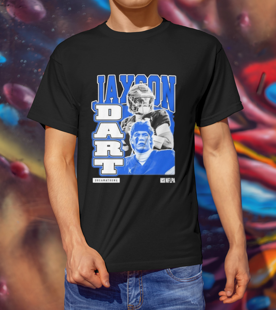 Jaxson Dart Dreamathon NFLPA Football Player Performance T-Shirt