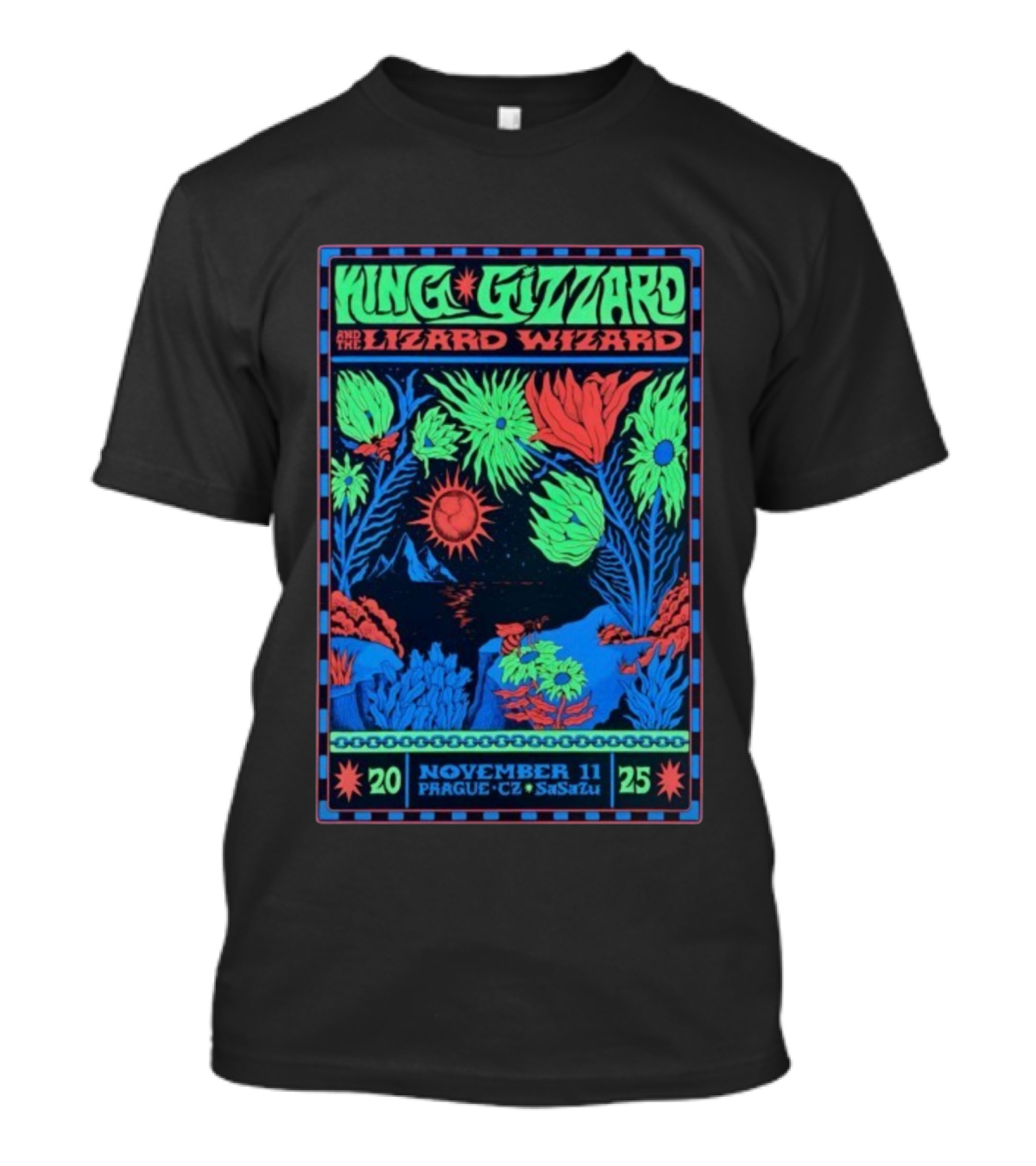King Gizzard And The Lizard Wizard Prague SaSaZu November 11 2025 Neon Concert Event T-Shirt