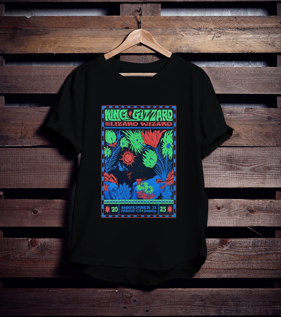 King Gizzard And The Lizard Wizard Prague SaSaZu November 11 2025 Neon Concert Event T-Shirt