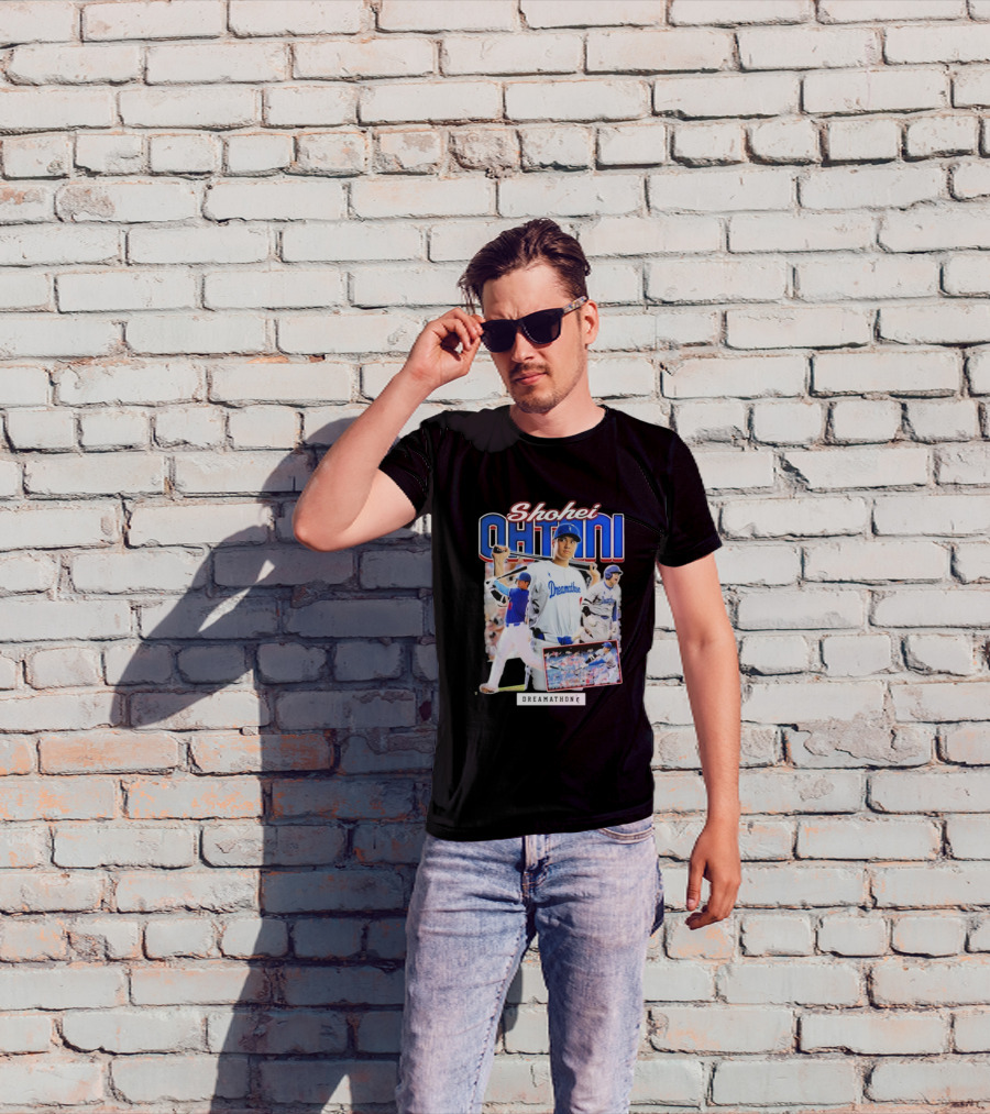 Shohei Ohtani Dreamathon Baseball Action Collage T-Shirt