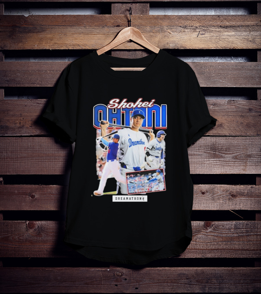 Shohei Ohtani Dreamathon Baseball Action Collage T-Shirt