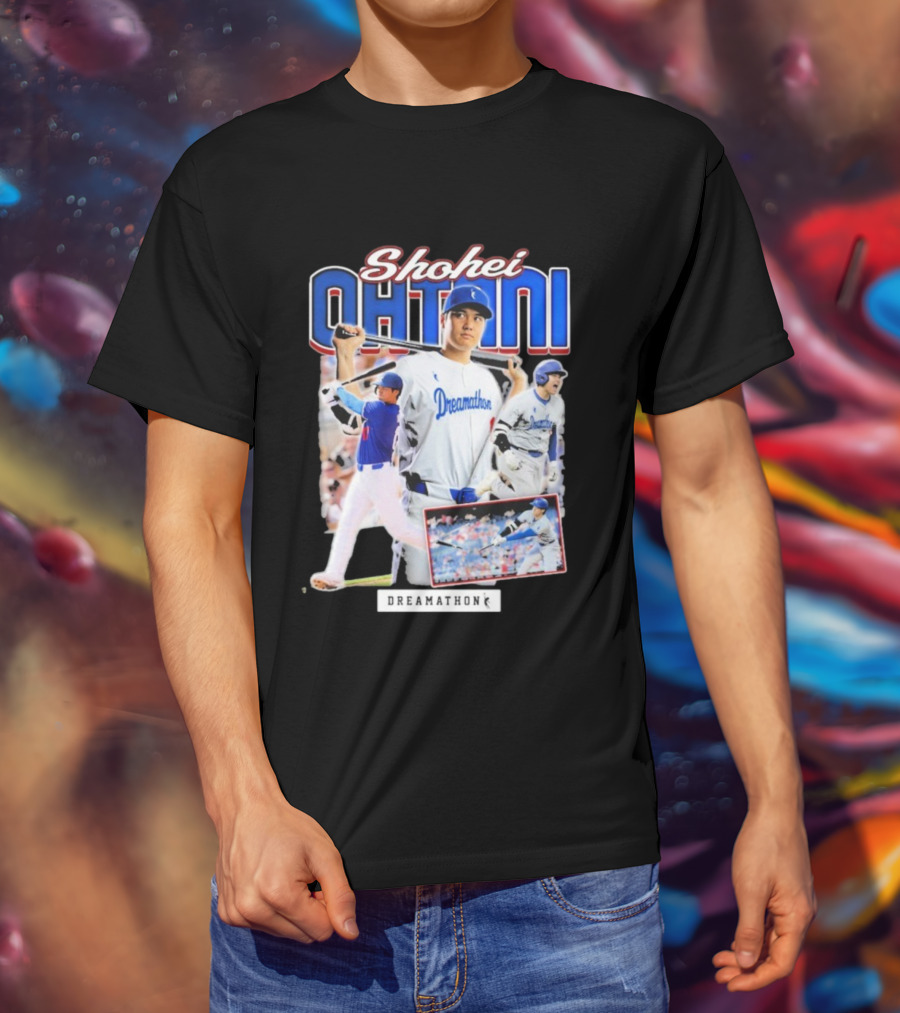 Shohei Ohtani Dreamathon Baseball Action Collage T-Shirt