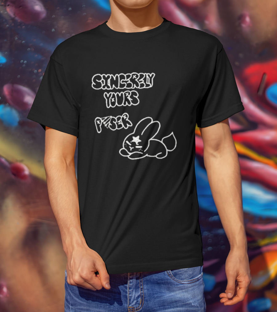 Sincerely Yours Poser Bunny Star Eyed Playful Character T-Shirt