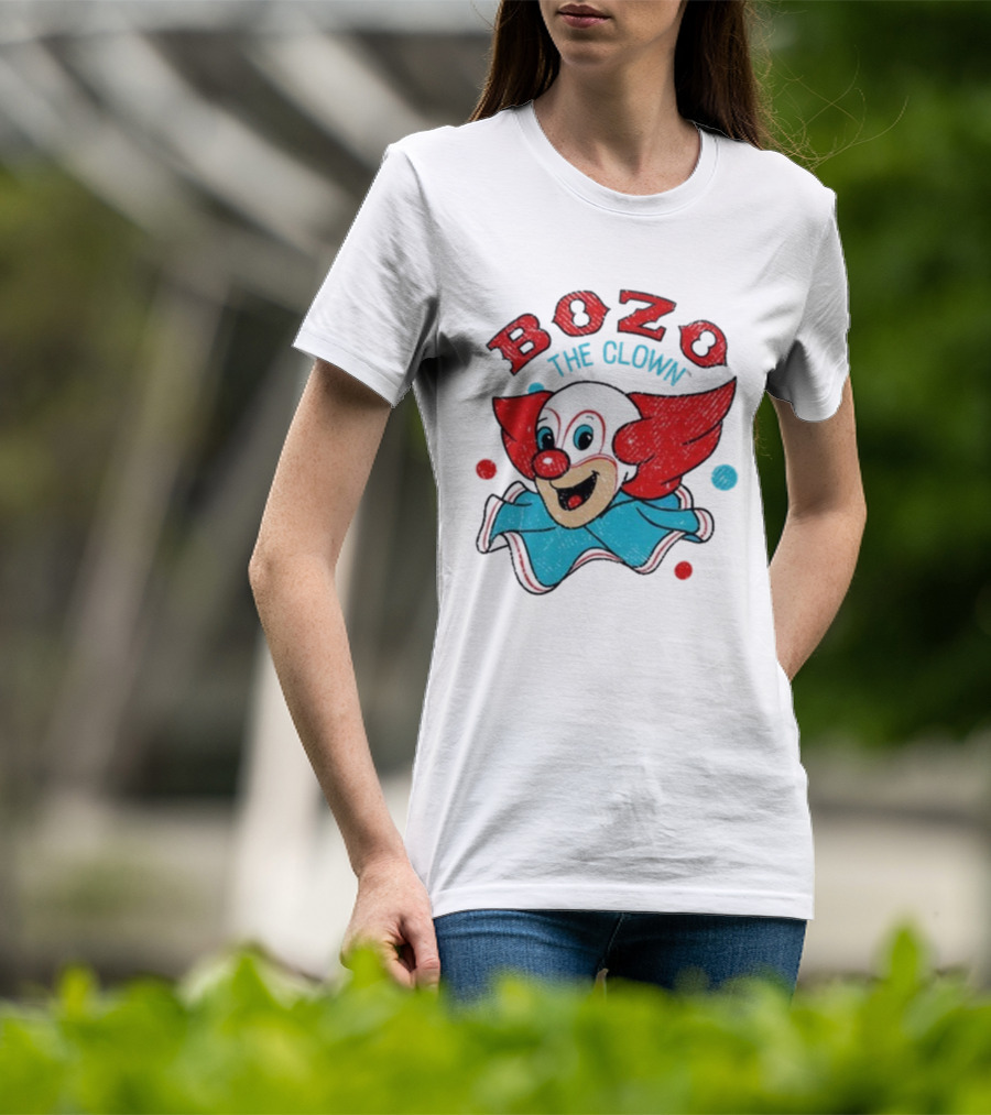 Bozo The Clown Vintage Cartoon Red Blue Fun Design T-Shirt