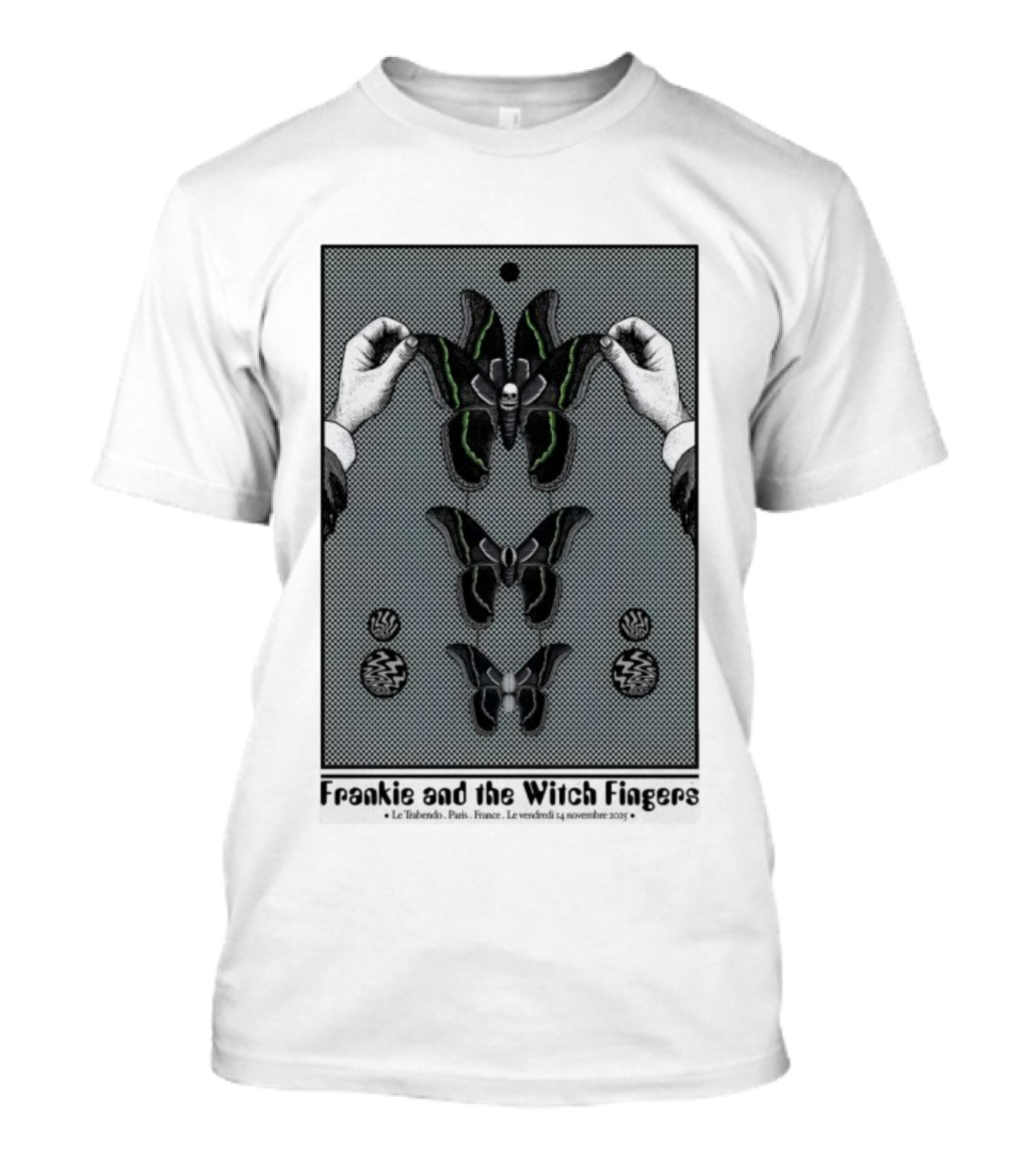 Frankie And The Witch Fingers Paris November 14 2025 Moth Hands Le Trianon France T-Shirt