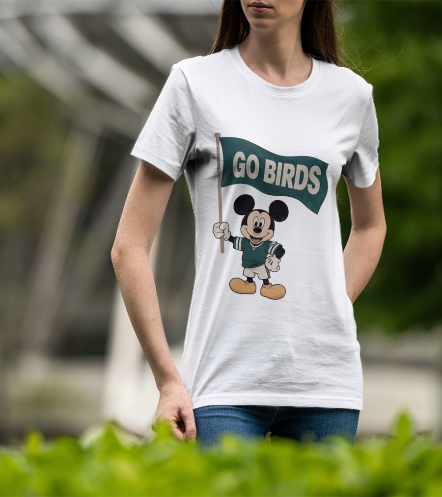 Mickey Mouse Go Birds Philadelphia Eagles NFL Football 2025 Flag T-Shirt