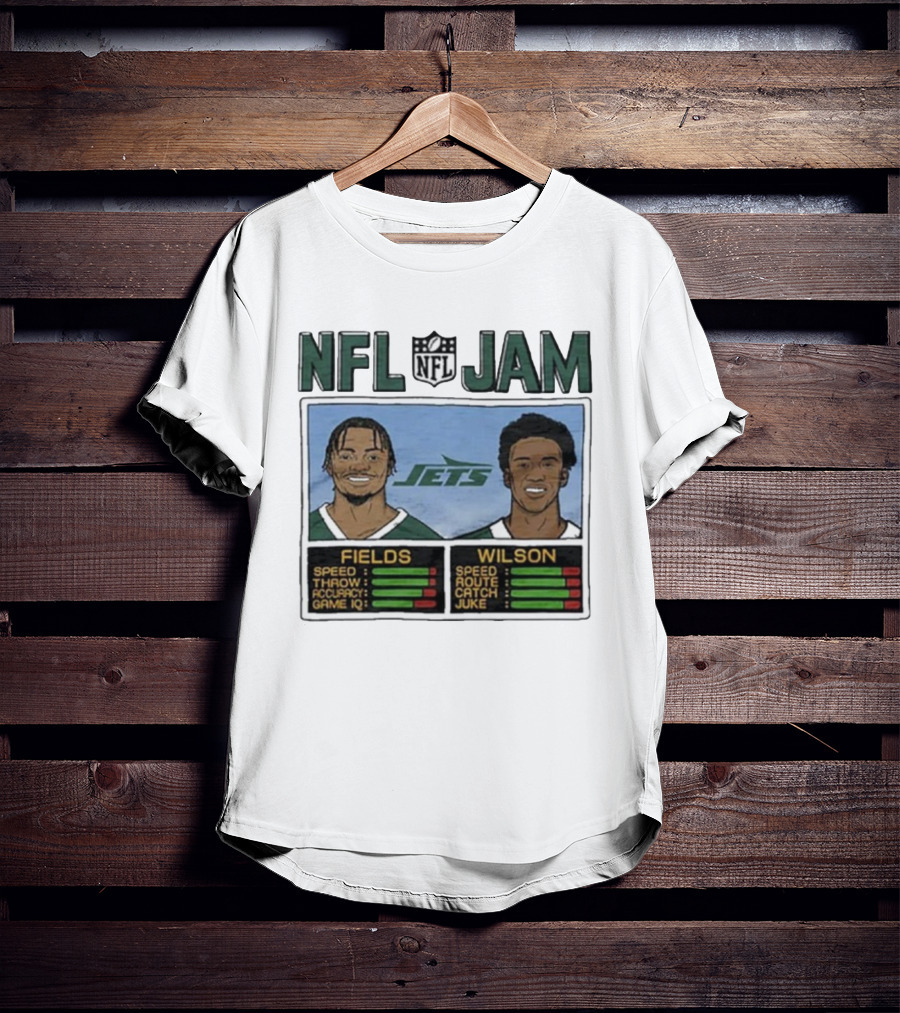 NFL Jam New York Jets Fields Wilson Speed Stats T-Shirt