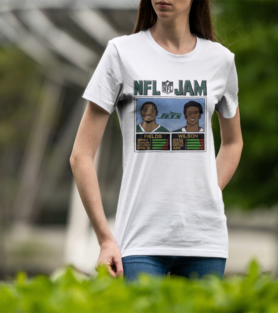 NFL Jam New York Jets Fields Wilson Speed Stats T-Shirt
