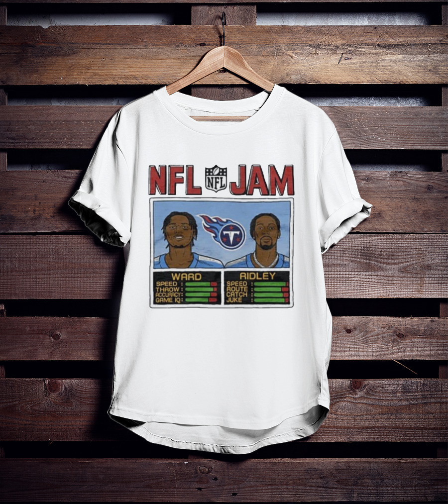 NFL Jam Tennessee Titans Ward Ridley Speed Throw Route Catch Juke T-Shirt