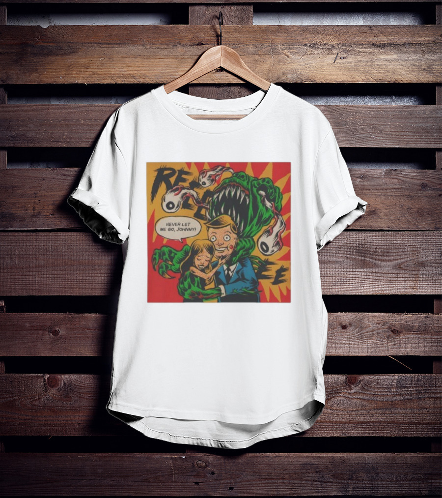 Creepy Comic Style Monster Attack Never Let Me Go Johnny Retro Art T-Shirt