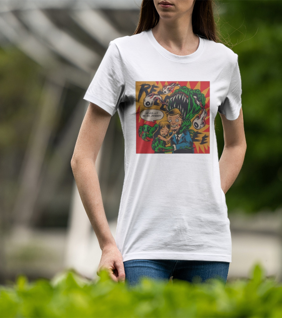 Creepy Comic Style Monster Attack Never Let Me Go Johnny Retro Art T-Shirt
