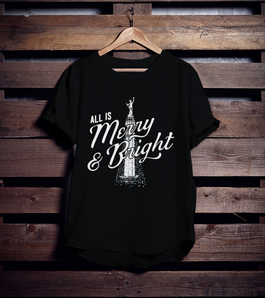 All Is Merry And Bright Christmas Tree Celebration T-Shirt
