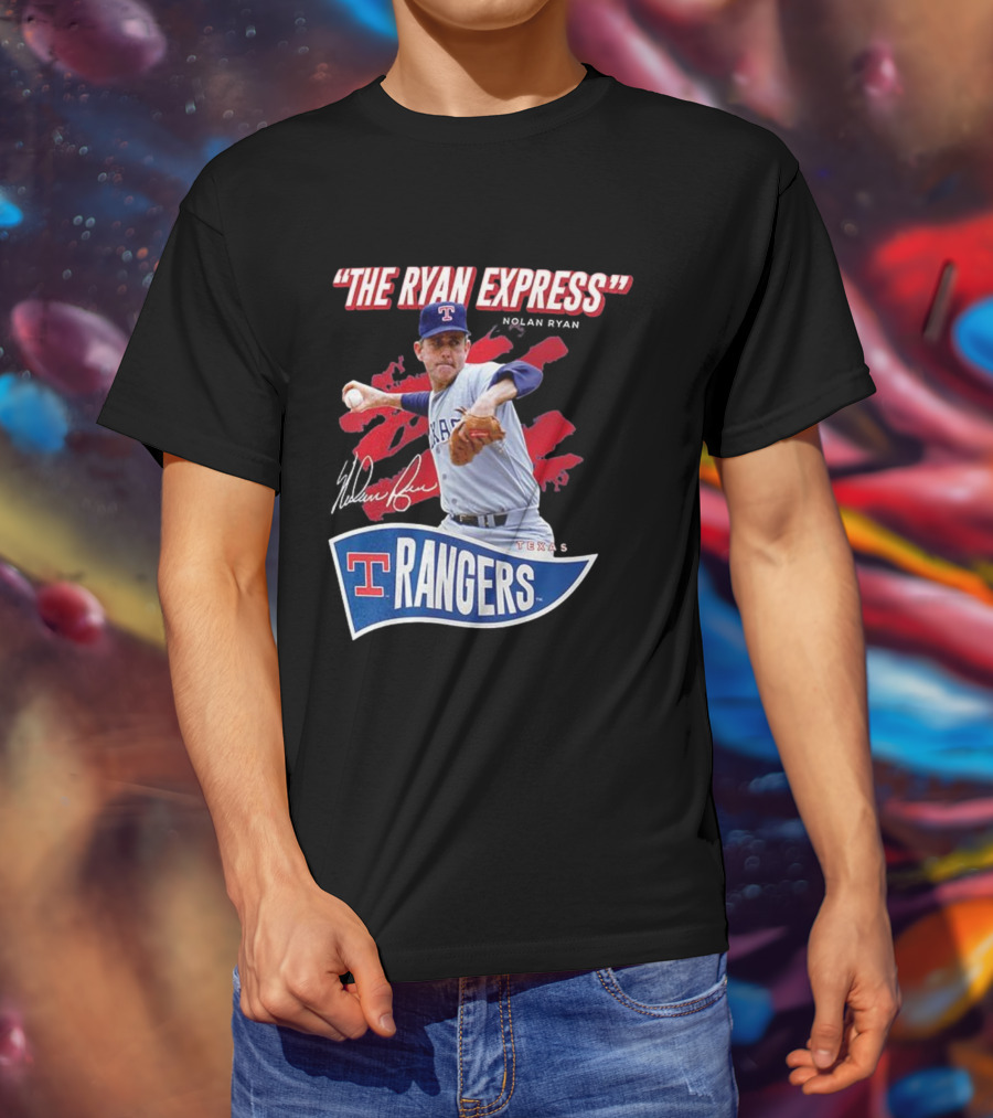 Texas Rangers The Ryan Express Nolan Ryan Signature T-Shirt