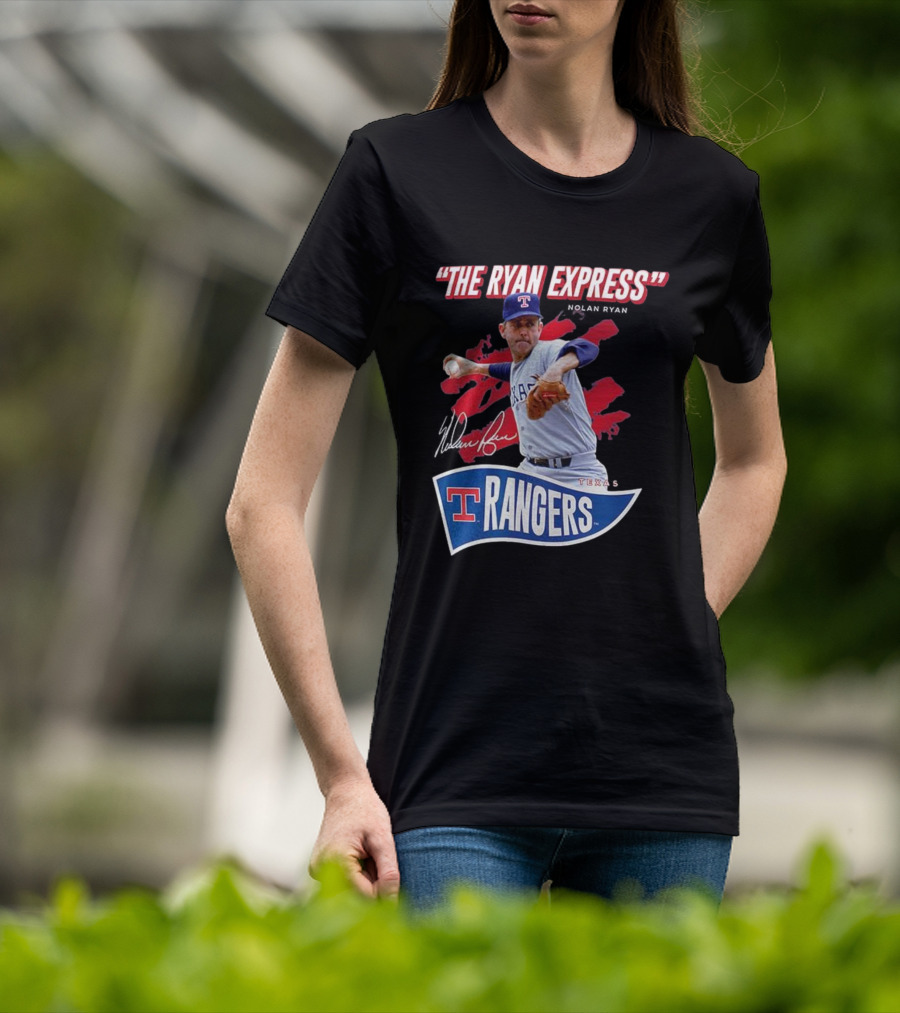 Texas Rangers The Ryan Express Nolan Ryan Signature T-Shirt
