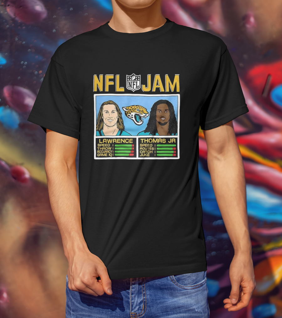 Trevor Lawrence Brian Thomas Jr Jacksonville Jaguars NFL Jam Classic Video Game T-Shirt