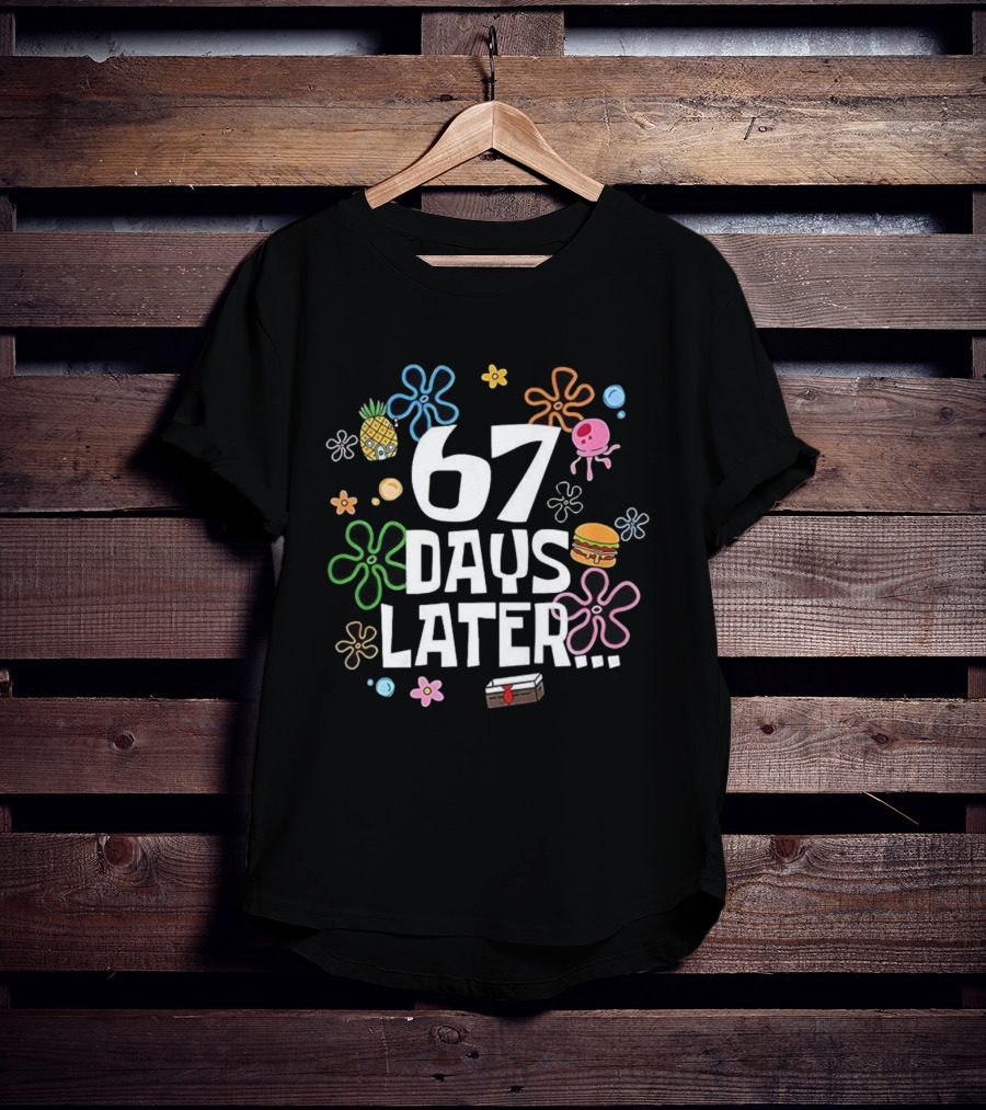 67 Days Later Pineapple Krabby Patty 67th Day School Fun T-Shirt